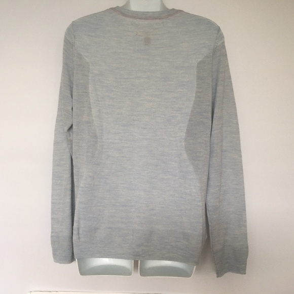 MAX STUDIO Pullover Sweater Extra Fine Merino Wool Round Neck Blue Thin Sz L - Picture 3 of 5